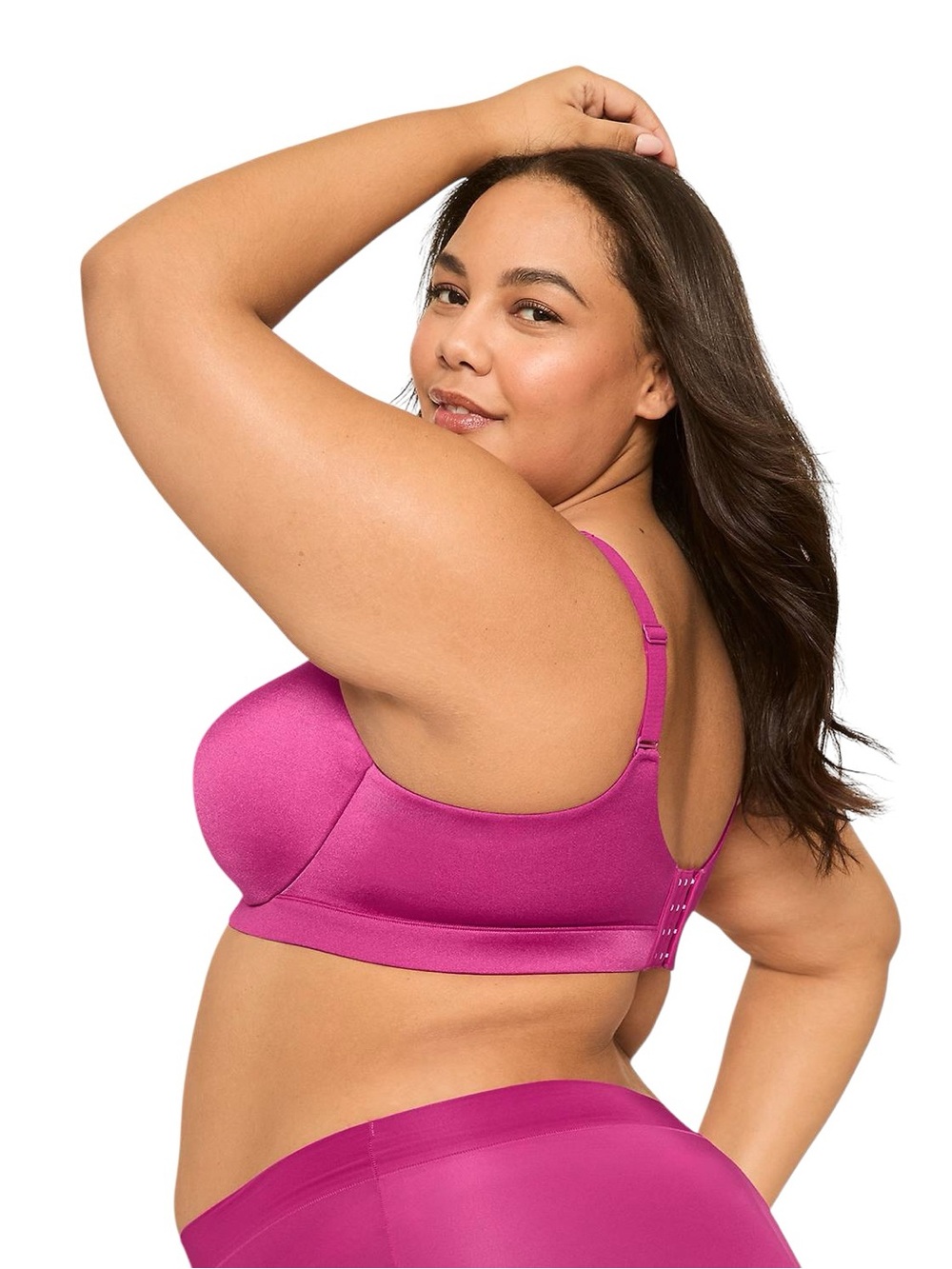 CACIQUE Comfort Bliss Lightly Lined Balconette Bra in Magenta Petal - Picture 4 of 12